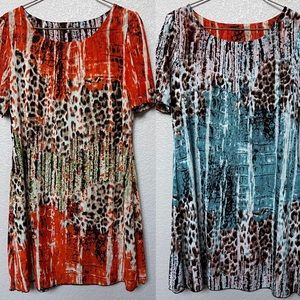 NEW Reversible Dress in Orange & Blue Animal Print